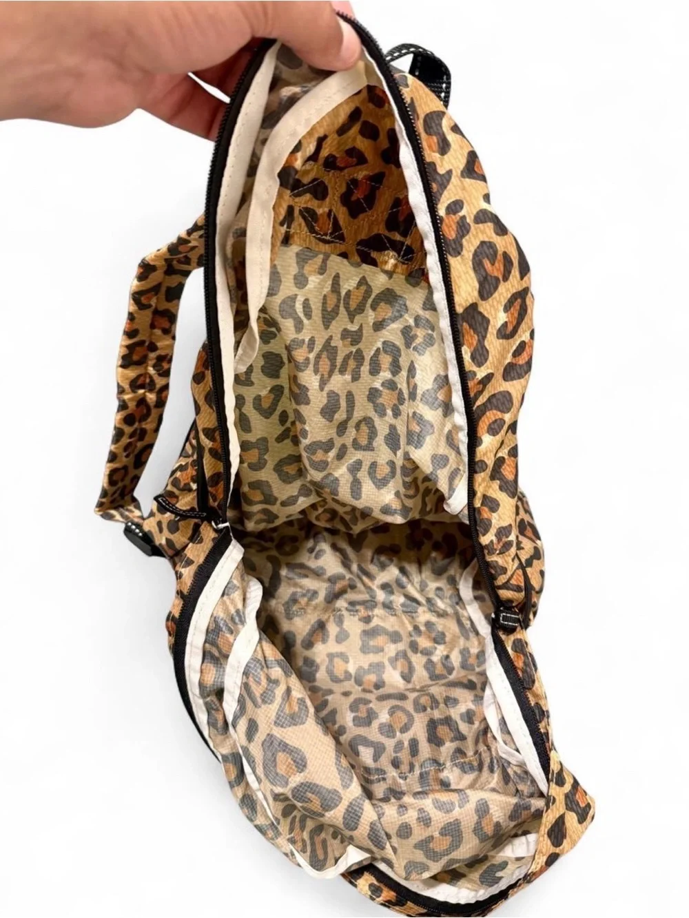 Leopard Print Mini Backpack - Brown